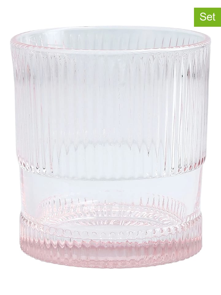 Szklanki (4 szt.) "NoHo" w kolorze jasnoróżowym - 250 ml