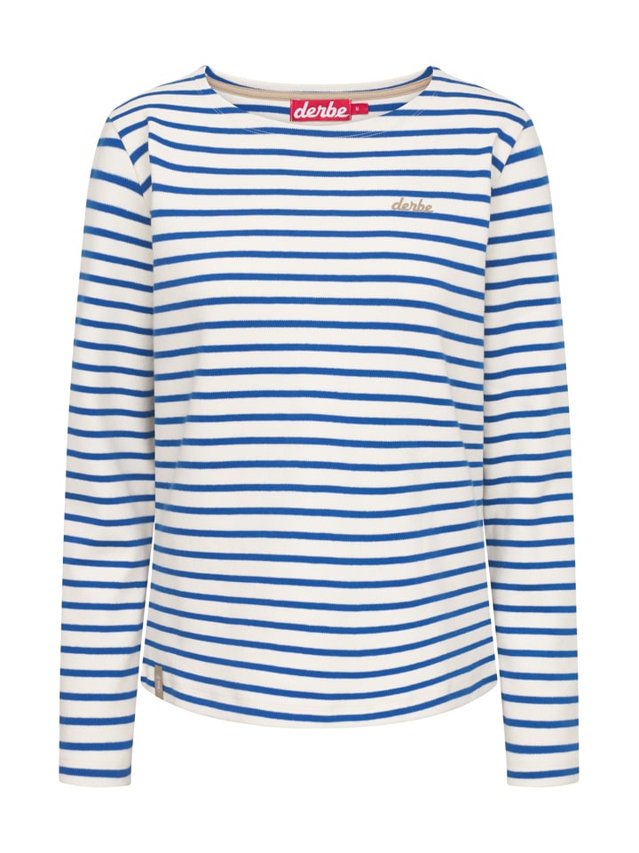 Longsleeve wit/blauw
