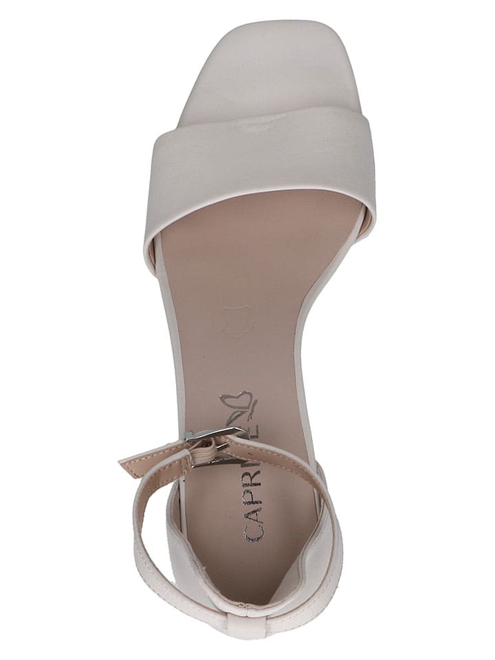 Leder-Sandaletten in Creme