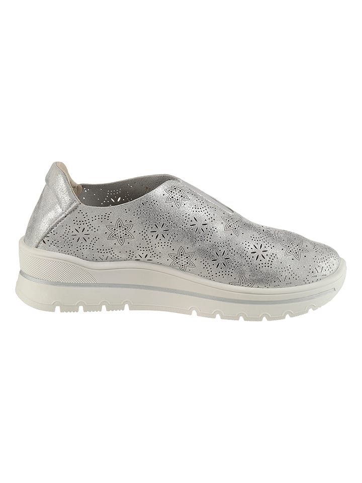 Slippersy w kolorze srebrnym