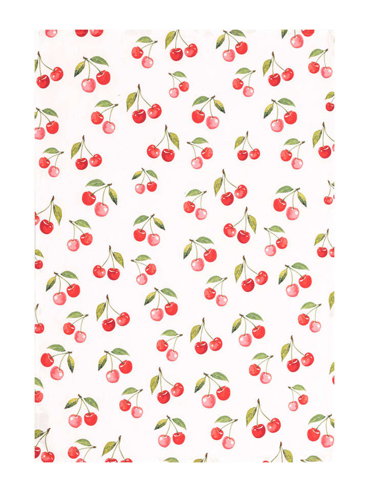 Ściereczka "Cherry" w kolorze czerwono-zielonym do naczyń - 70 x 50 cm