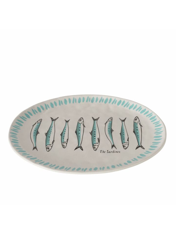 Półmisek "Sardine" w kolorze błękitno-białym - 38,5 x 31 cm