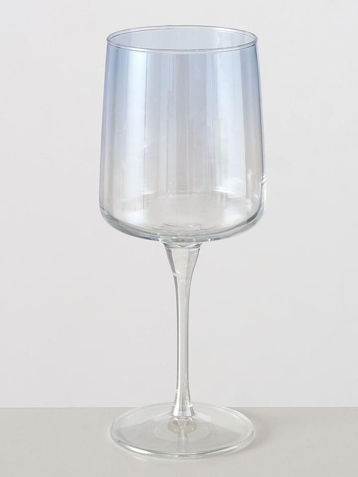 Kieliszek "Anneta" w kolorze błękitnym do wina - wys. 20,5 cm