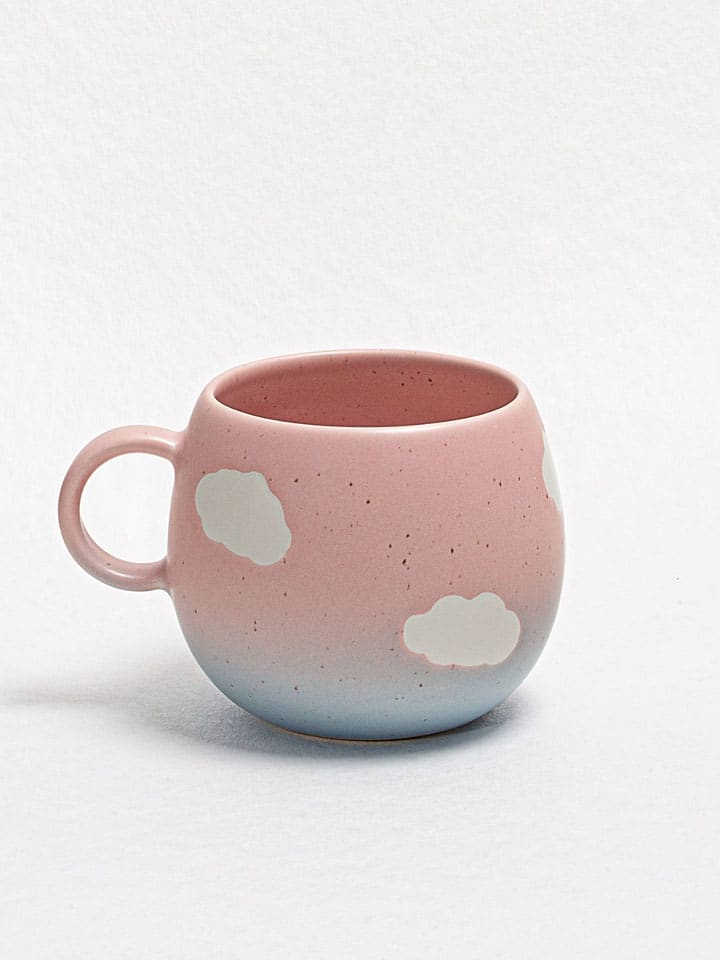 Kubek jumbo "Cloud Sunset" w kolorze jasnoróżowo-błękitnym - 500 ml
