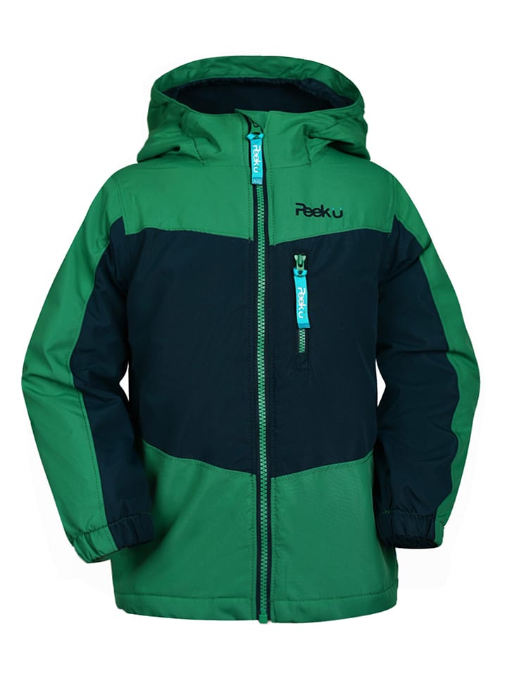 Lichte fleece regenjas "Atlas" donkerblauw/groen