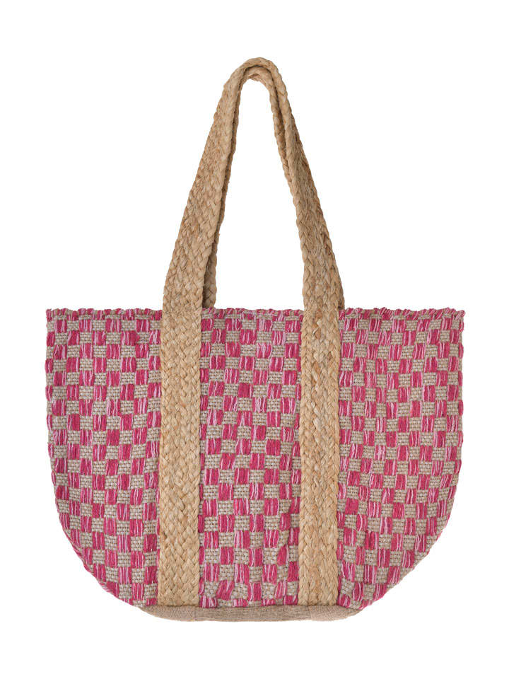 Shopper bag w kolorze różowym - 40 x 31 cm