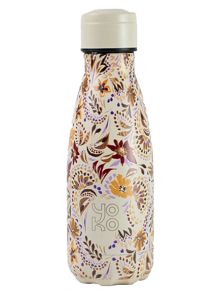 Butelka termiczna "Marbella" w kolorze kremowym ze wzorem - 260 ml