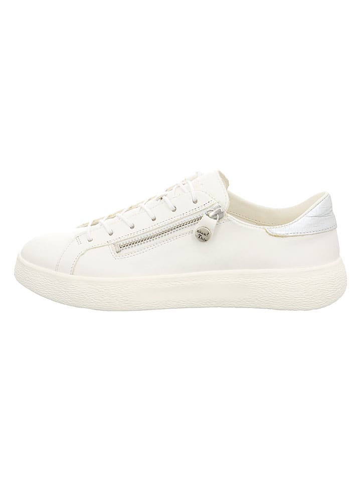 Skórzane sneakersy w kolorze kremowym