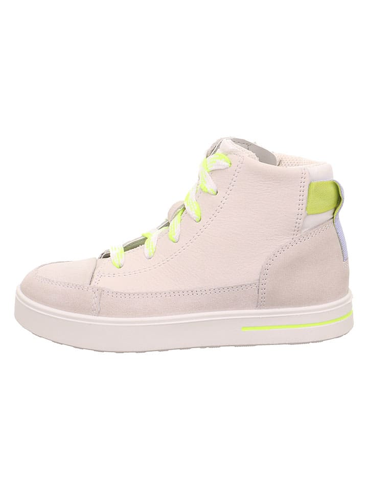 Leren sneakers wit/geel