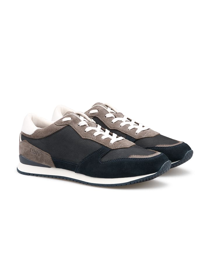 Skórzane sneakersy w kolorze szarobrązowo-granatowym