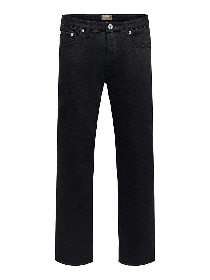 Spijkerbroek - straight fit - zwart