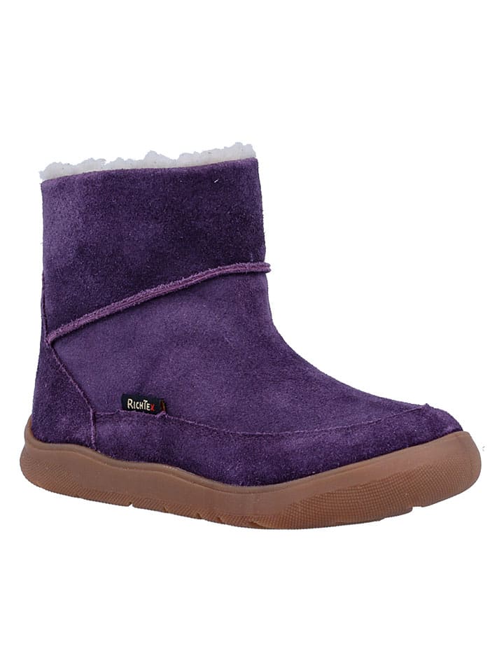Skórzane buty barefoot "Samy" w kolorze fioletowym