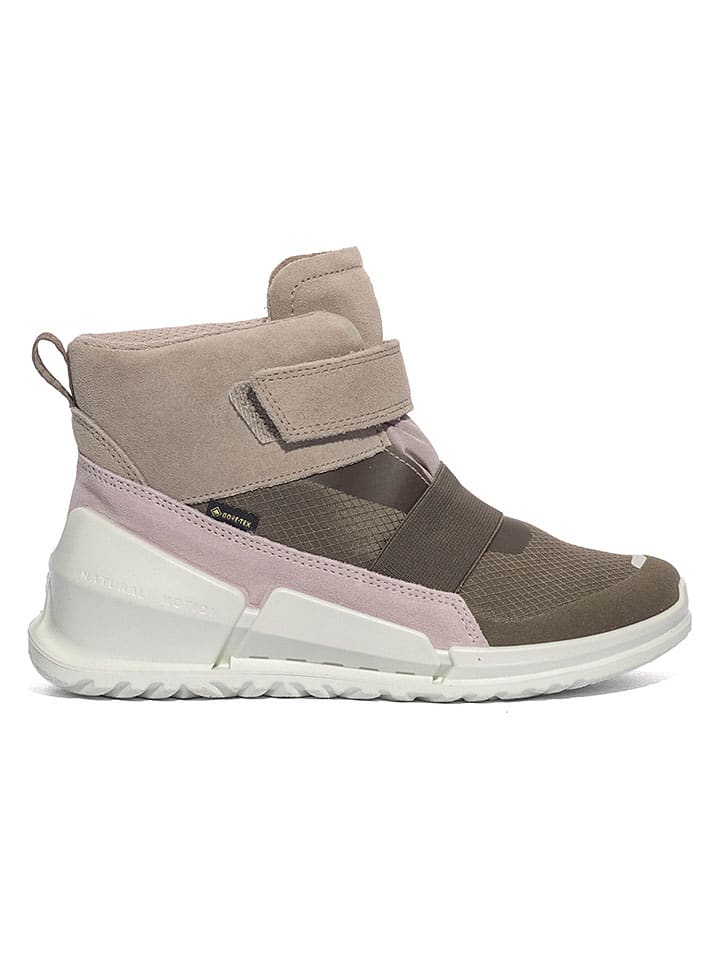 Leren boots beige/kaki