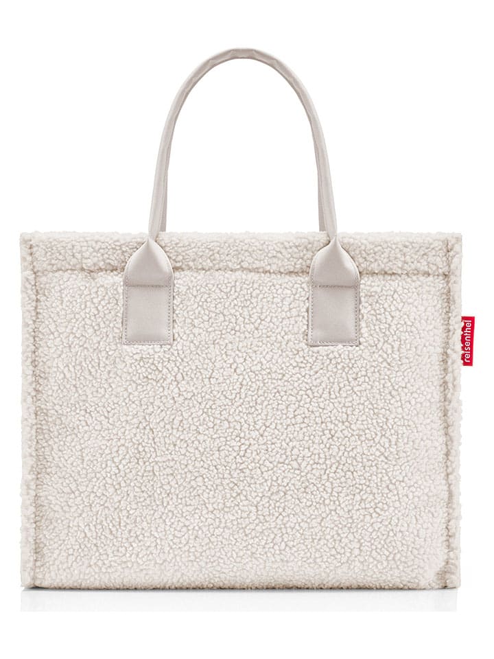 Shopper bag w kolorze kremowym - 42 x 35 x 17 cm
