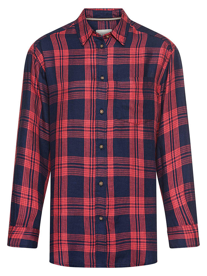 Blouse donkerblauw/rood