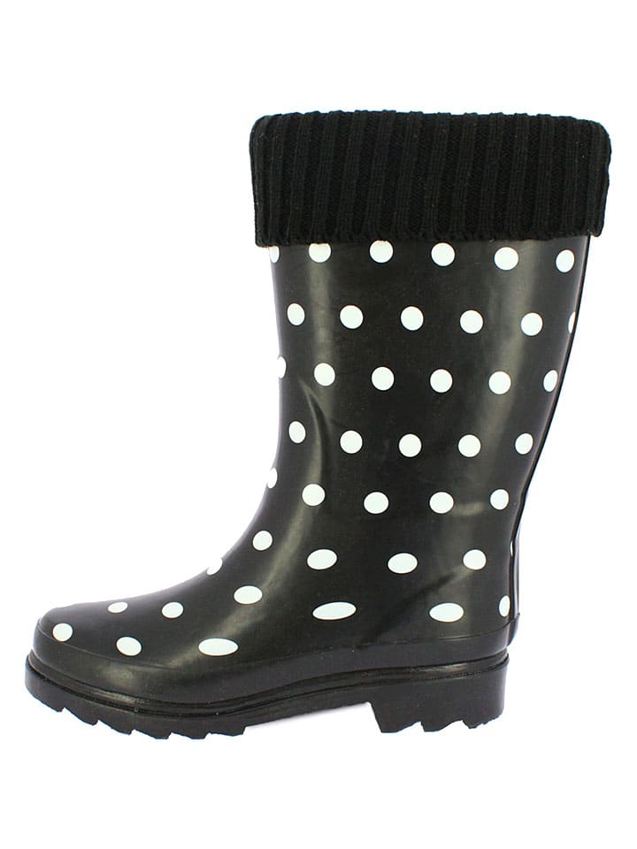 Rubberlaarzen "Dots" zwart