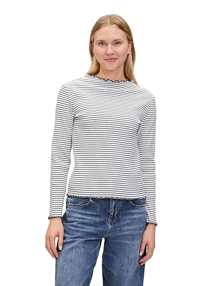 Longsleeve crème/zwart