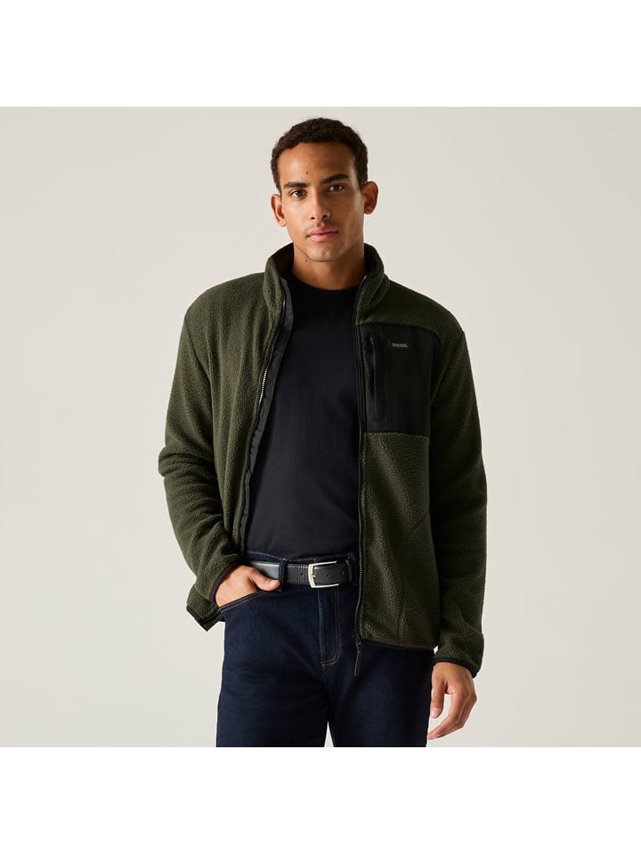 Fleecejacke "Frankie Borg" in Oliv