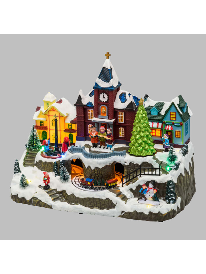 Figurka dekoracyjna LED "Village" ze wzorem - 34 x 27 cm