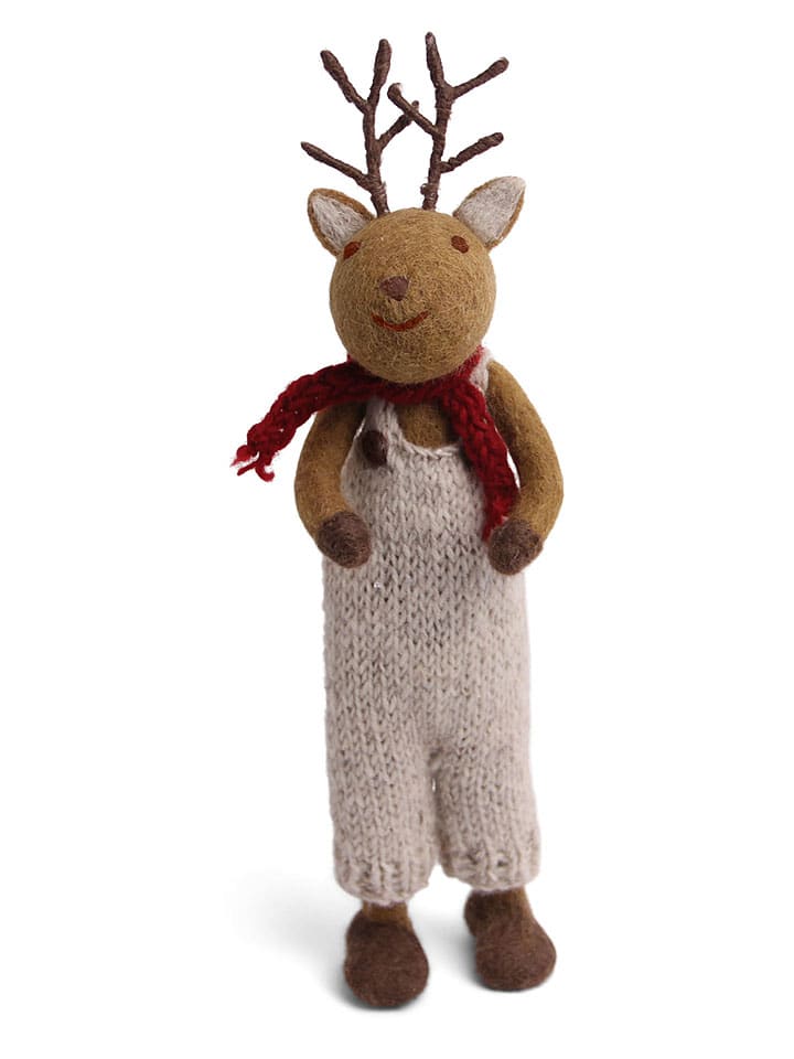Figurka dekoracyjna "Deer" w kolorze beżowym - wys. 60 cm