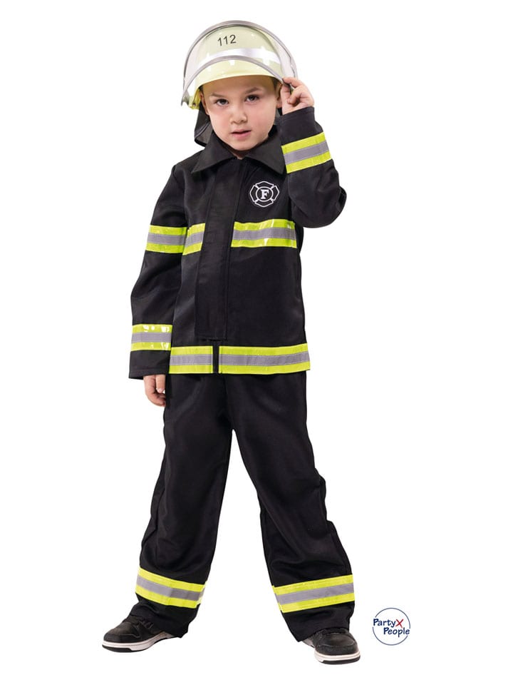2-częściowy kostium "Firefighter" w kolorze czarnym