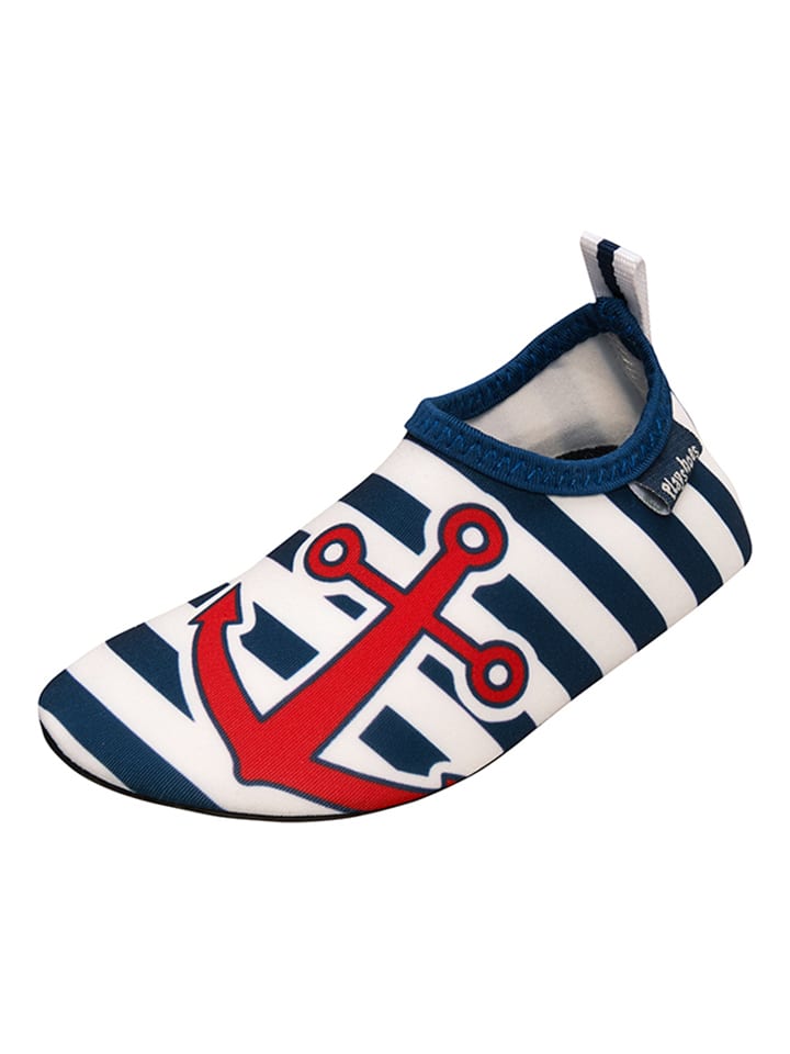 Buty kąpielowe w kolorze granatowo-białym