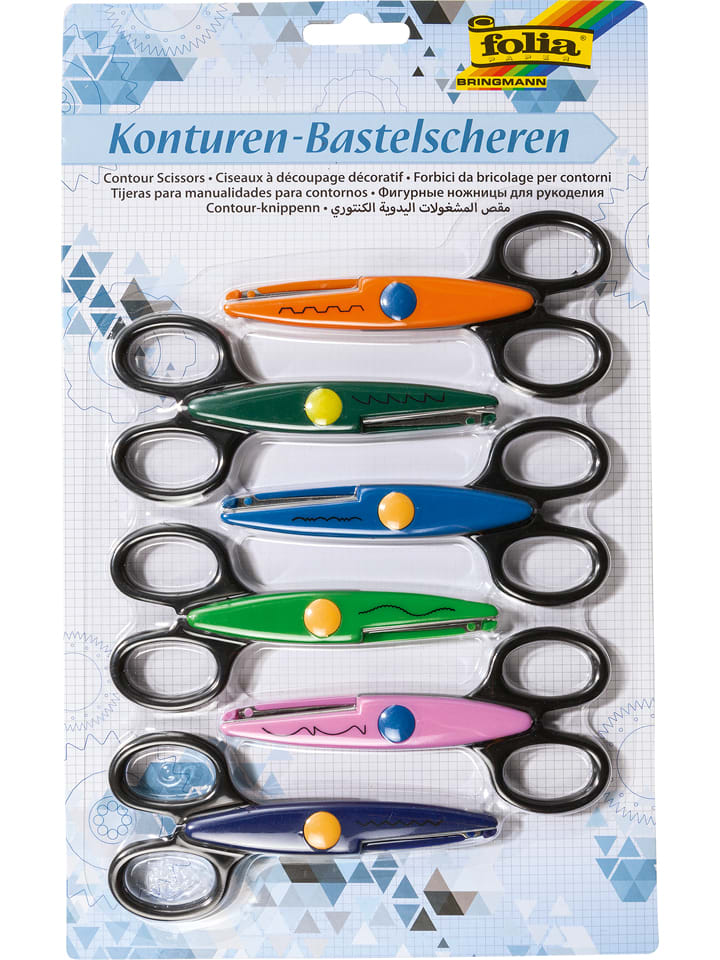 Konturenscheren in Bunt - 6 Stück