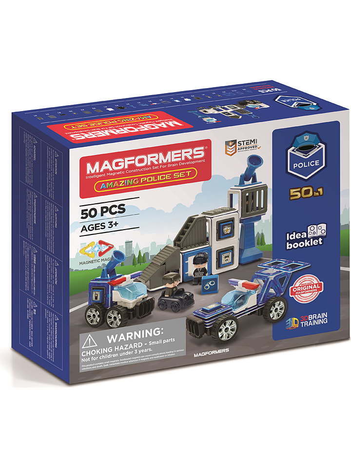 50-częściowy zestaw magnetyczny "Amazing Police Set" - 3+