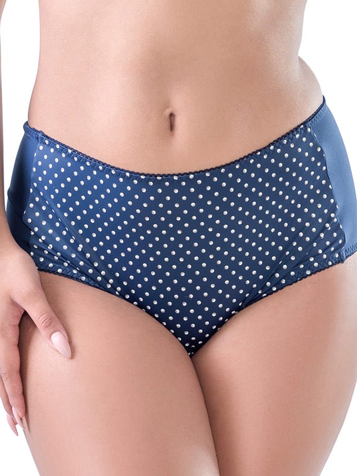 Pełne figi high waist "Cloe" w kolorze granatowo-białym