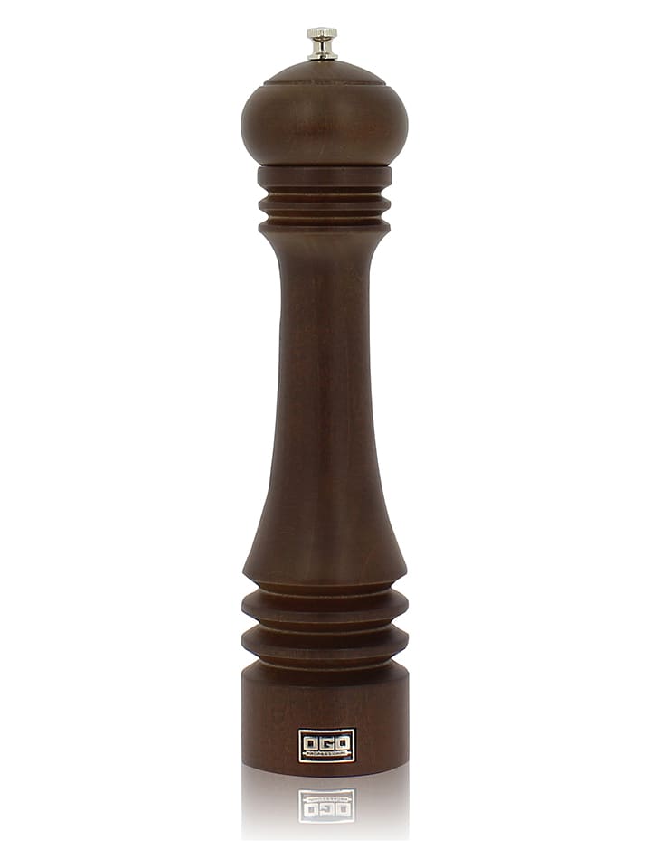 Młynek w kolorze ciemnobrązowym do soli - wys. 30 cm