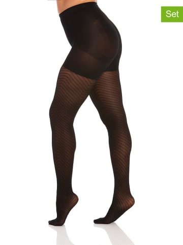 Magic Bodyfashion Rajstopy modelujące (2 pary) "Incredible Legs" w kolorze czarnym