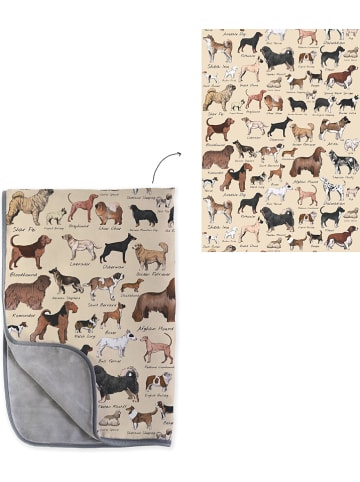 little nice things Decke "Dog Types" in Beige/ Braun - (L)170 x (B)130 cm