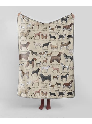 little nice things Decke "Dog Types" in Beige/ Braun - (L)170 x (B)130 cm