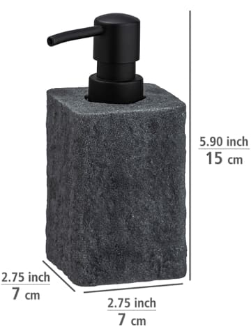 Wenko Zeepdispenser "Villata" antraciet - (B)7 x (H)15 x (D)7 cm