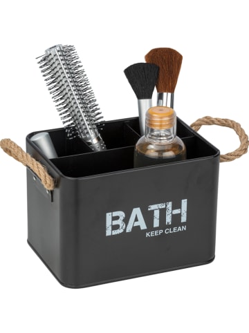 Wenko Aufbewahrungsbox "Gara" in Schwarz - (B)19 x (H)12,5 x (T)13 cm