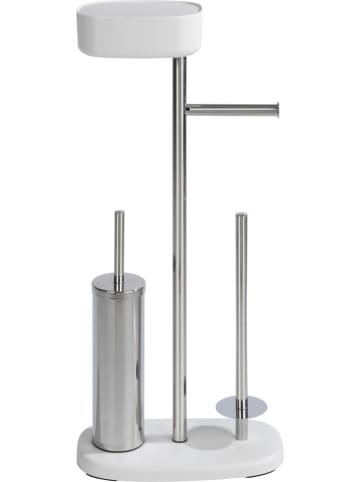 Wenko Toiletborstelgarnituur met box "Rivazza" wit - (B)17 x (H)72,5 x (D)32 cm