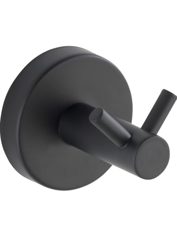Wenko Edelstahl-Wandhaken "Bosio" in Schwarz - Ø 5,5 cm