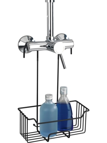 Wenko Edelstahl-Thermostat-Duschregal "Milo" in Schwarz - (B)25 x (H)36 x (T)14 cm