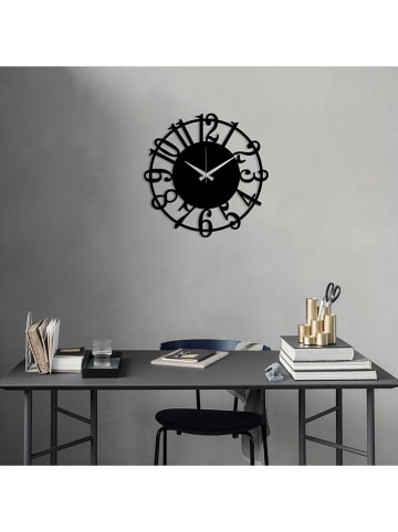 ABERTO DESIGN Zegar ścienny "Clock 15" w kolorze czarnym - 48 x 48 cm