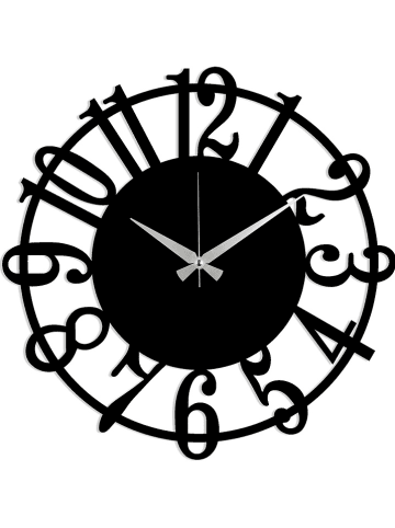 ABERTO DESIGN Zegar ścienny "Clock 15" w kolorze czarnym - 48 x 48 cm