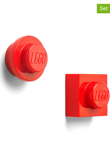 LEGO 2-delige set: magneten "Iconic" rood