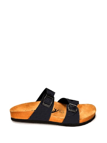Moosefield Leren slippers donkerblauw