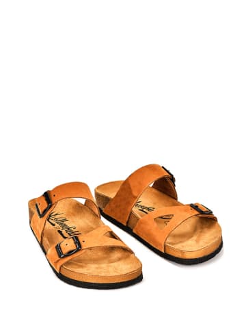 Moosefield Leren slippers bruin