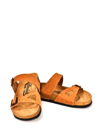 Moosefield Leren slippers bruin