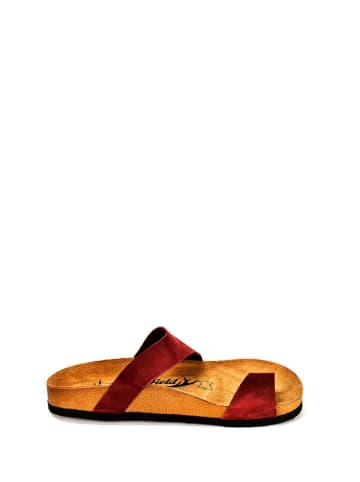 Moosefield Leren teenslippers bordeaux