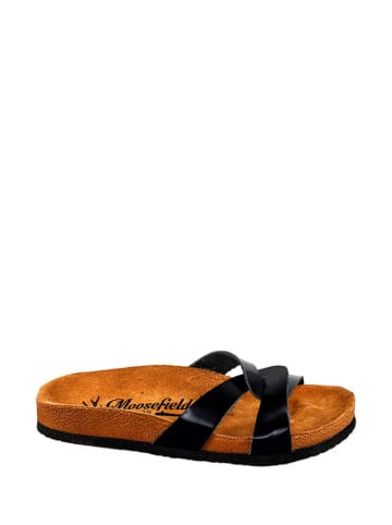 Moosefield Leren slippers zwart