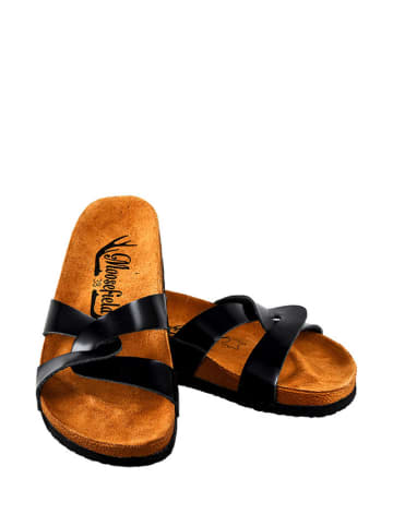 Moosefield Leren slippers zwart
