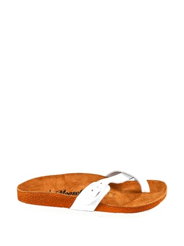 Moosefield Leren teenslippers wit