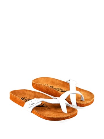 Moosefield Leren teenslippers wit