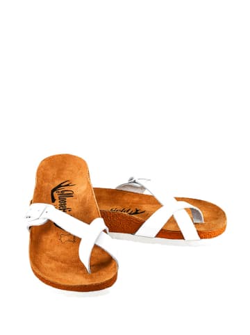Moosefield Leren teenslippers wit